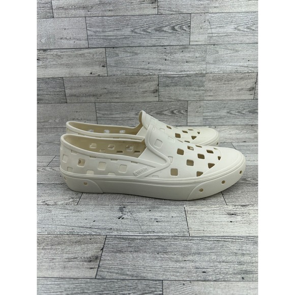 Vans Slip-On Trek White Rubber Square Cutout Casual Shoes Women Size 9 - Picture 7 of 13